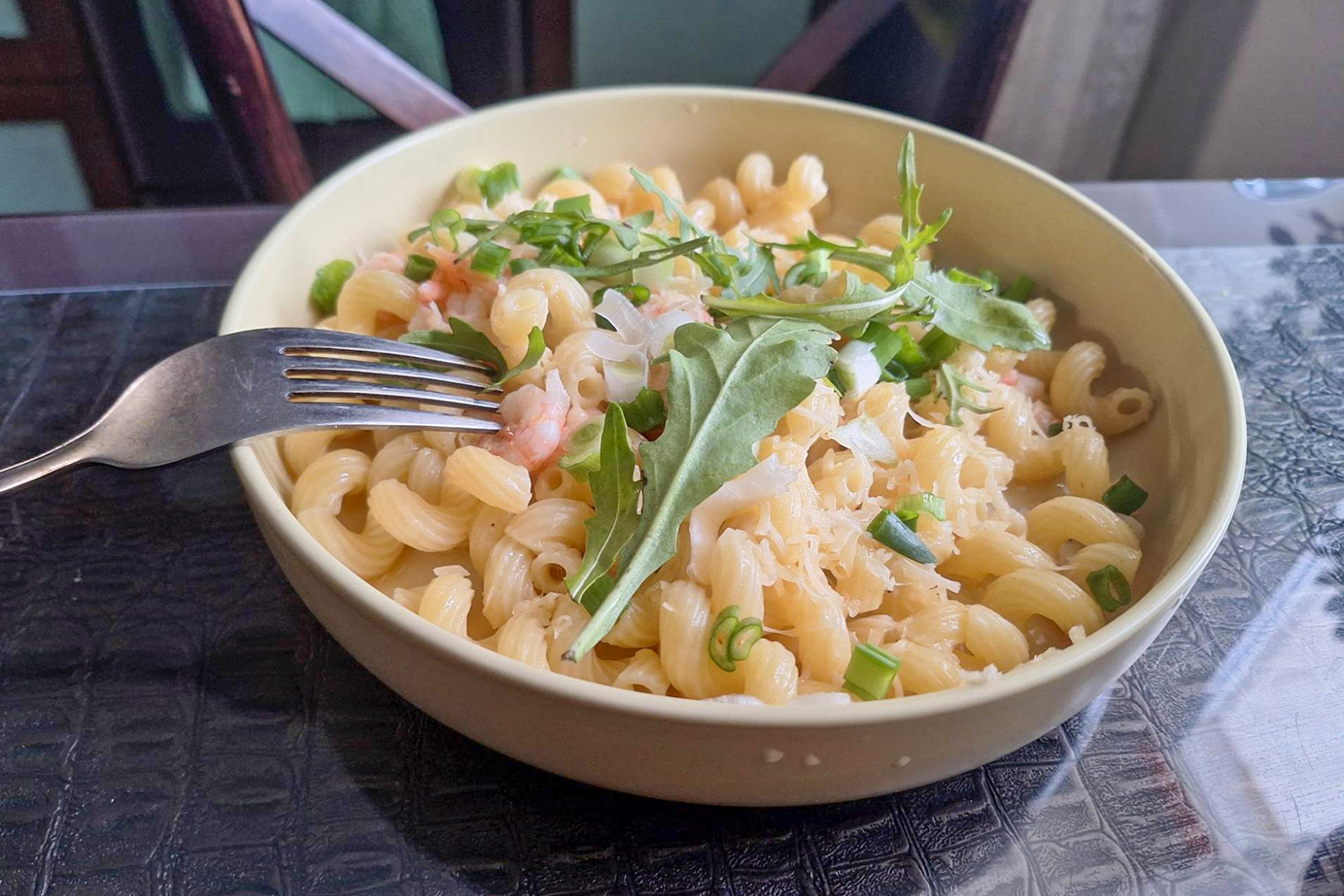 Паста с креветками на обед