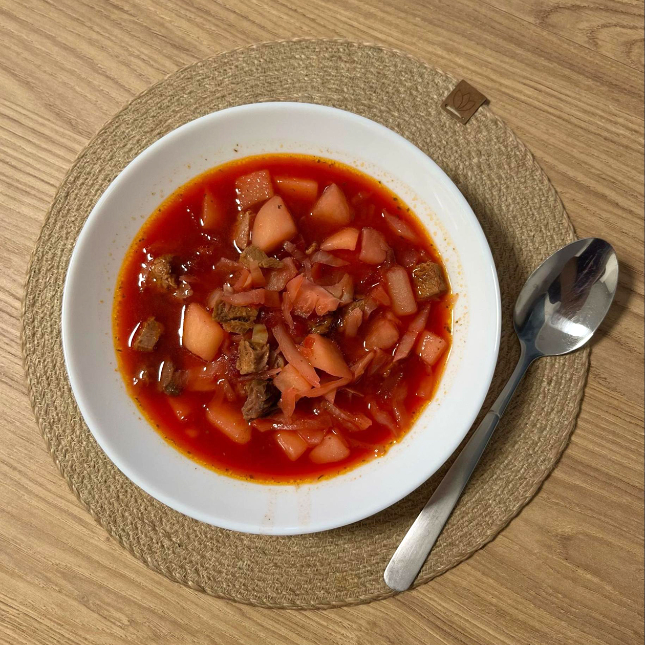 Получился очень вкусный борщ