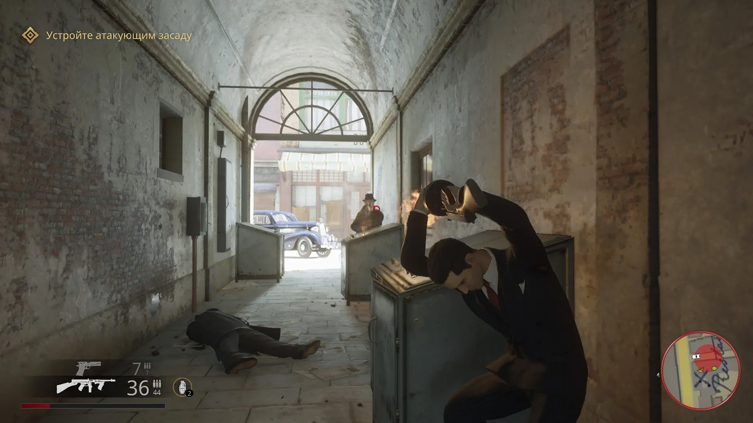 Как и в Mafia 3, в ремейке первой части можно стрелять, не высовываясь из укрытия. Кадр: 2K Games
