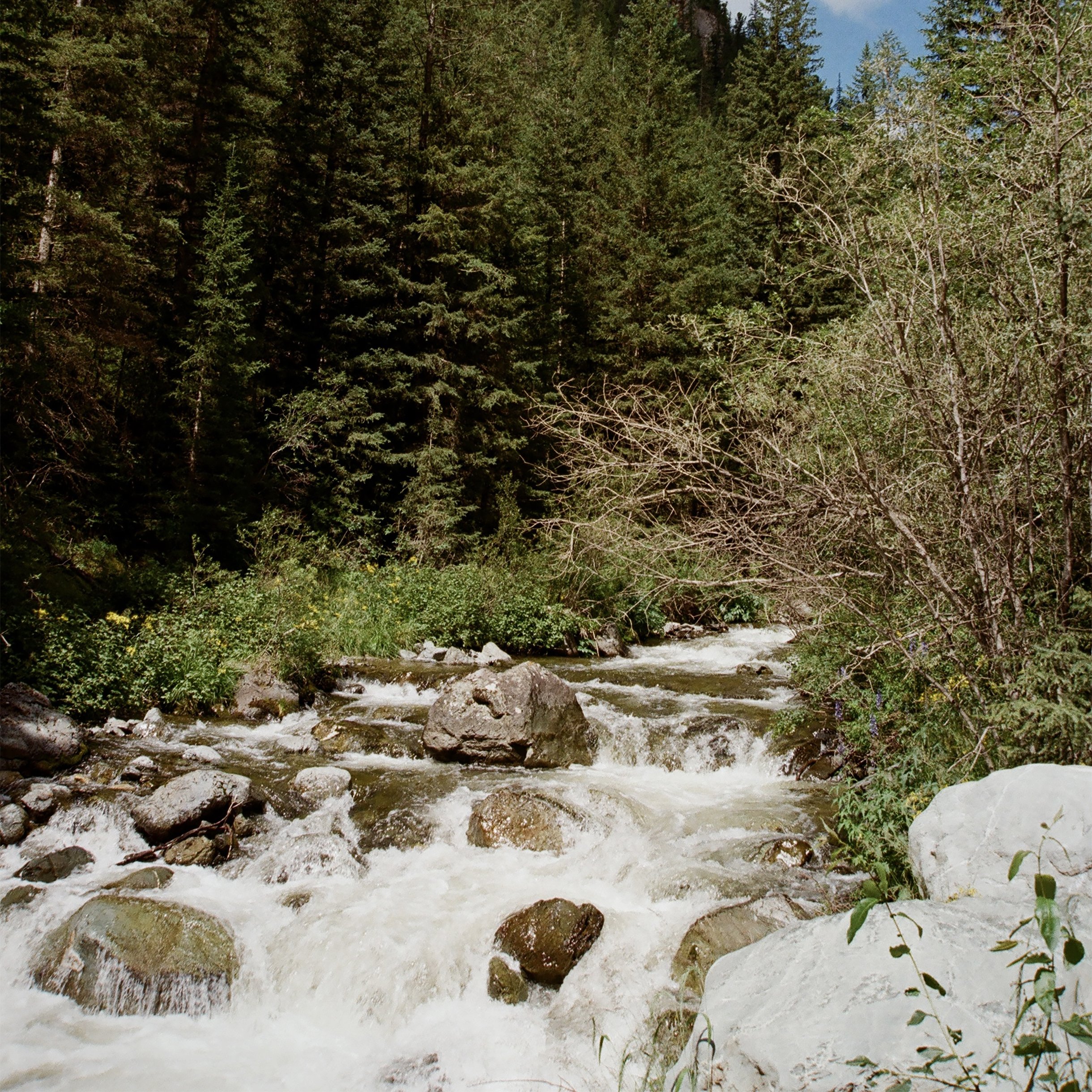 Водопад рядом с Красными ВоротамиКрасные Ворота — отвесные скалы красного цвета, прикрывающие узкий проход через реку Чибитку. Высота скал достигает 50 метров. Место, где кончается асфальтированная дорога