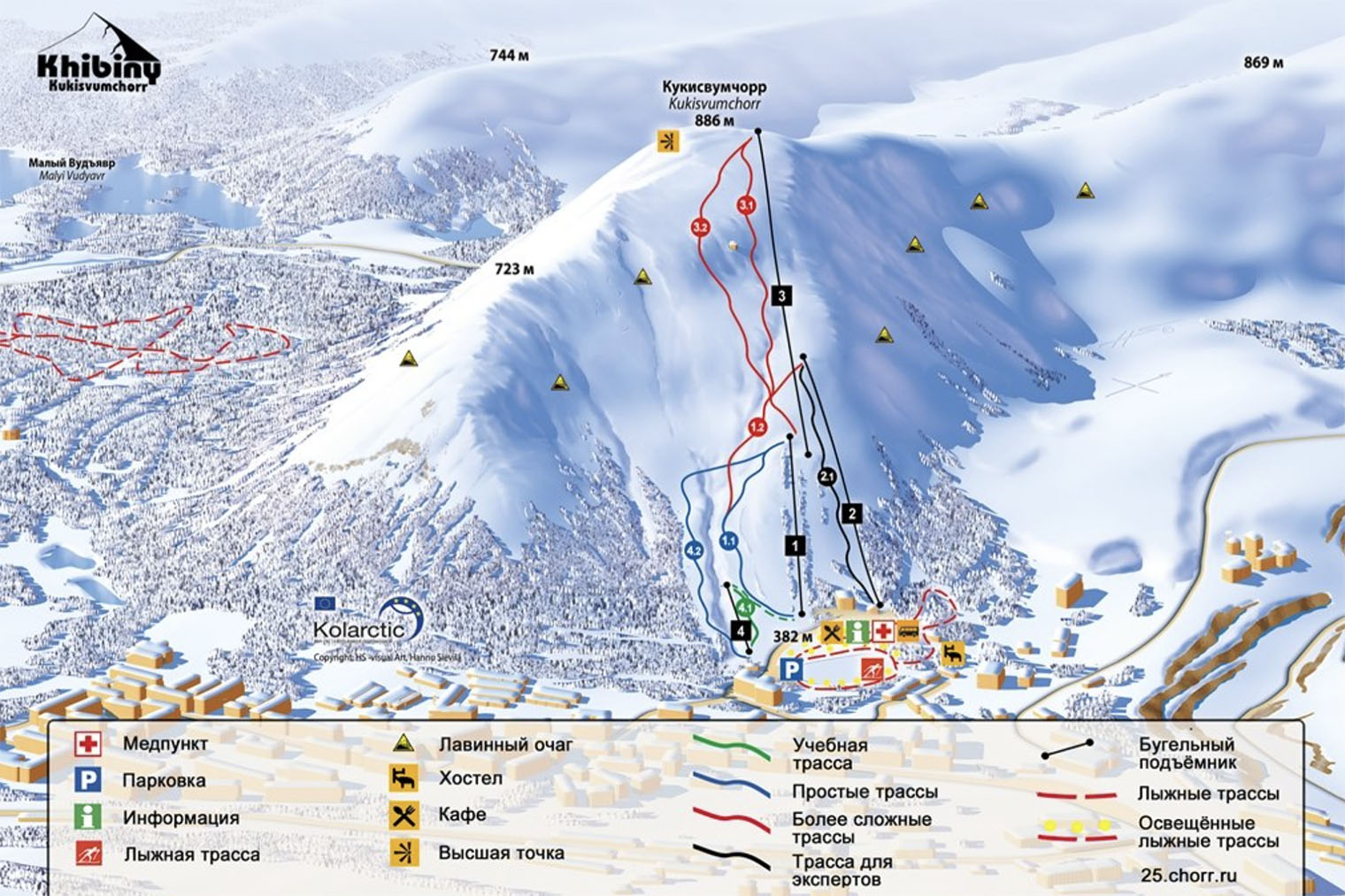 Схема курорта «Кукисвумчорр». Источник: 25chorr.ru