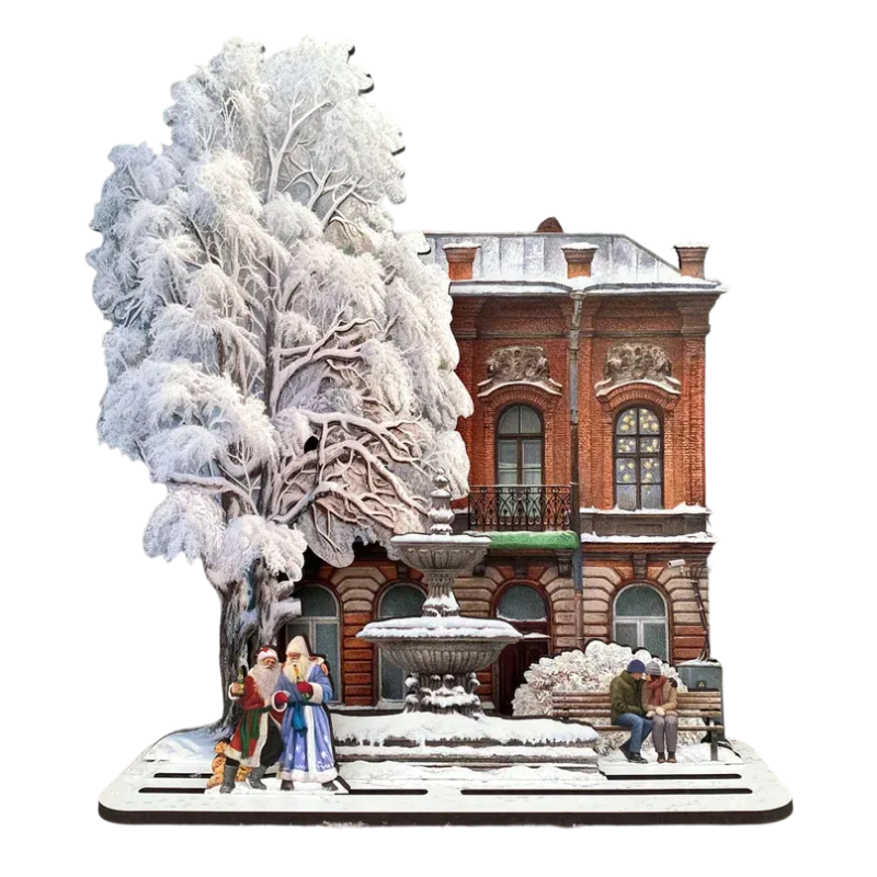 Диорама с заснеженным Петербургом