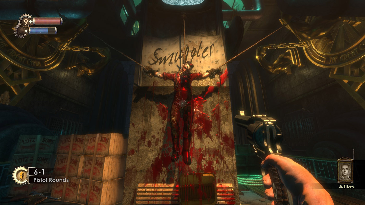 Создатель серии Кен Левин больше не занимается BioShock. У него сейчас новая студия Ghost Story Games, которая разрабатывает шутер Judas с элементами иммерсив-сима. Скриншот взят из первой BioShock, вышедшей в 2007 году. Кадр: 2K Games