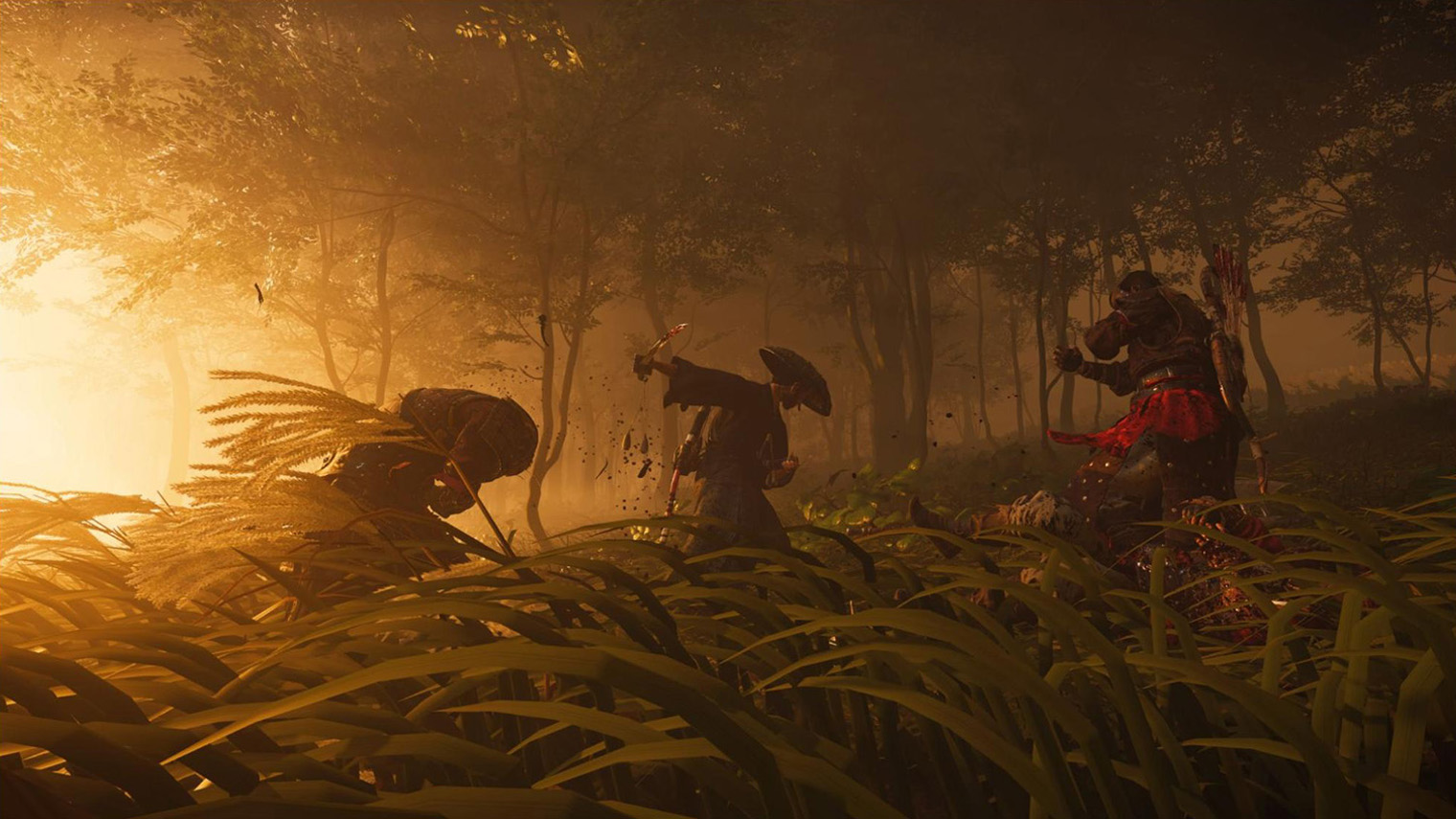 Такая красивая игра не могла обойтись без фоторежима. Порой в нем рождаются кадры будто бы из самурайского кино — с контрастным окружением и блеском окровавленного меча. © Sony Interactive Entertainment