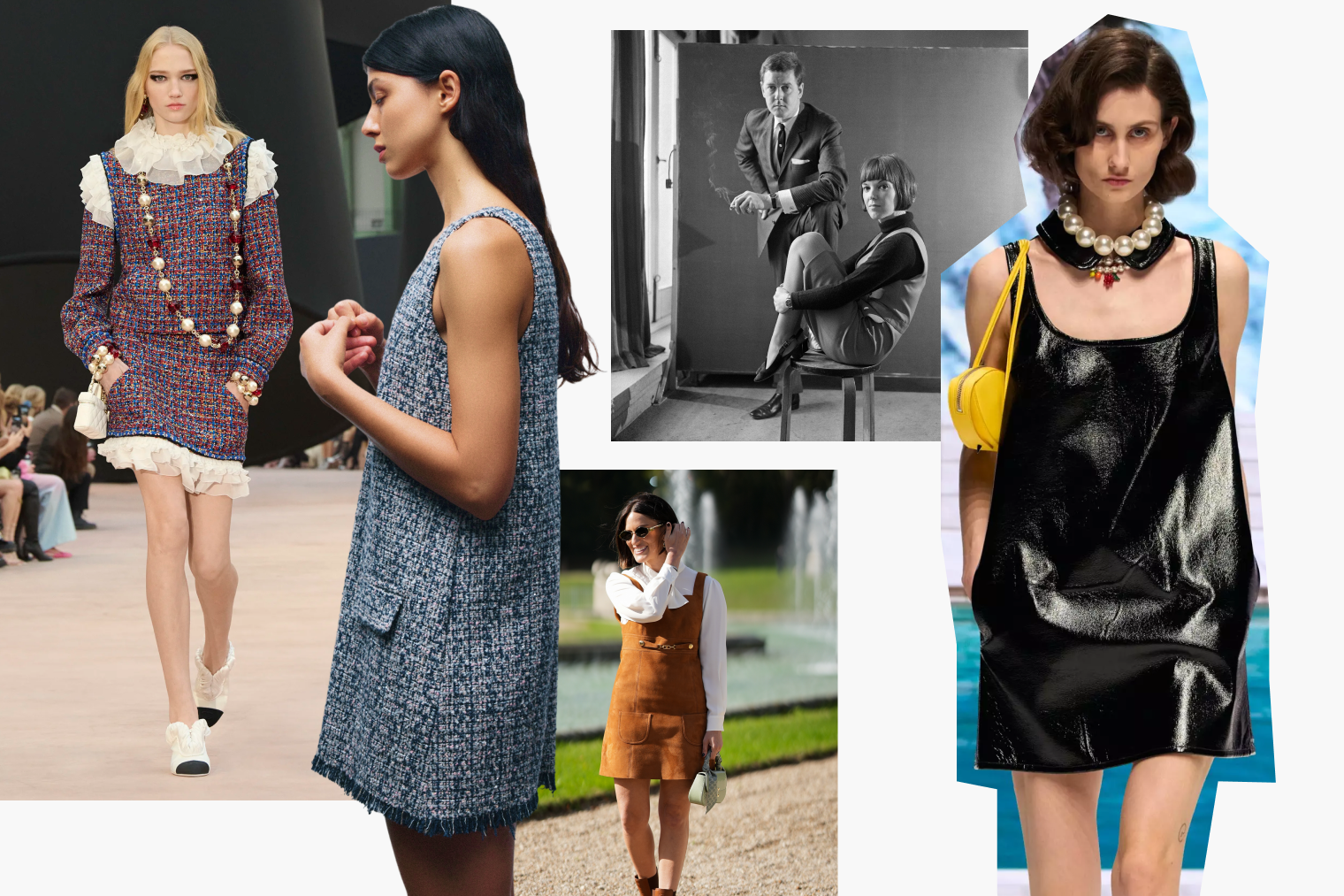 Фотографии в коллаже: Chanel, Idol, Robert Young / Mirrorpix / Getty Images, Fiorucci, Moritz Scholz / Getty Images