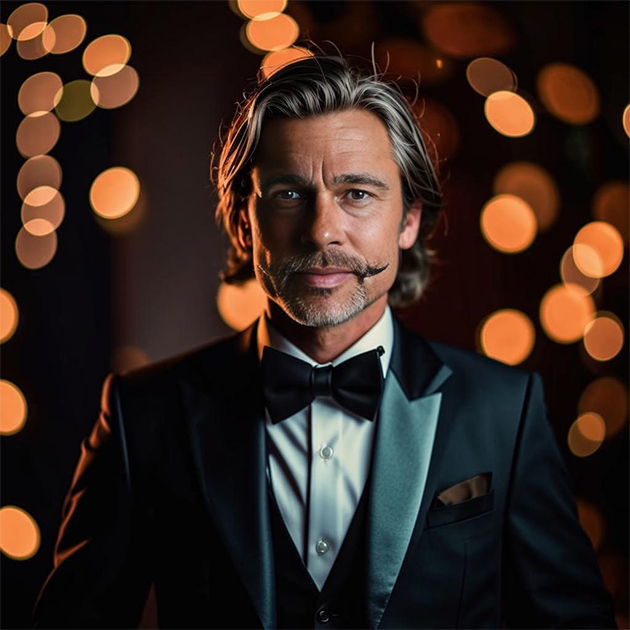 Брэд Питт с применением фильтра «Великий Гэтсби»