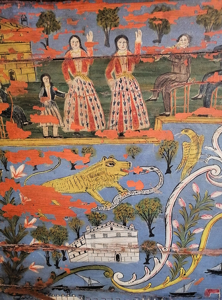 Фрагмент украшения сундука, в который складывали приданое невесты