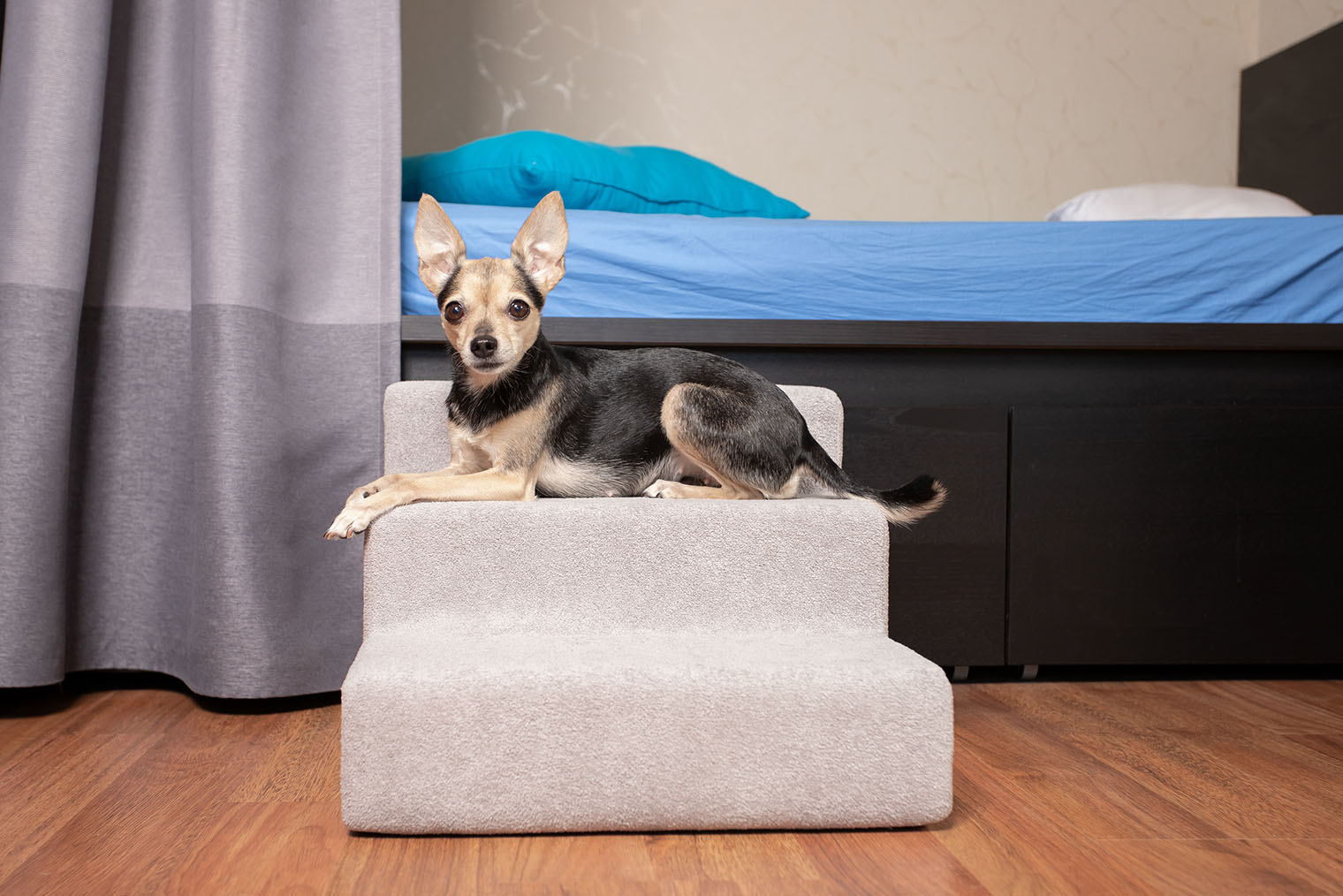 Такая лестница гораздо устойчивее, чем нагромождение подушек. Фотография: Yta23 / Shutterstock / FOTODOM