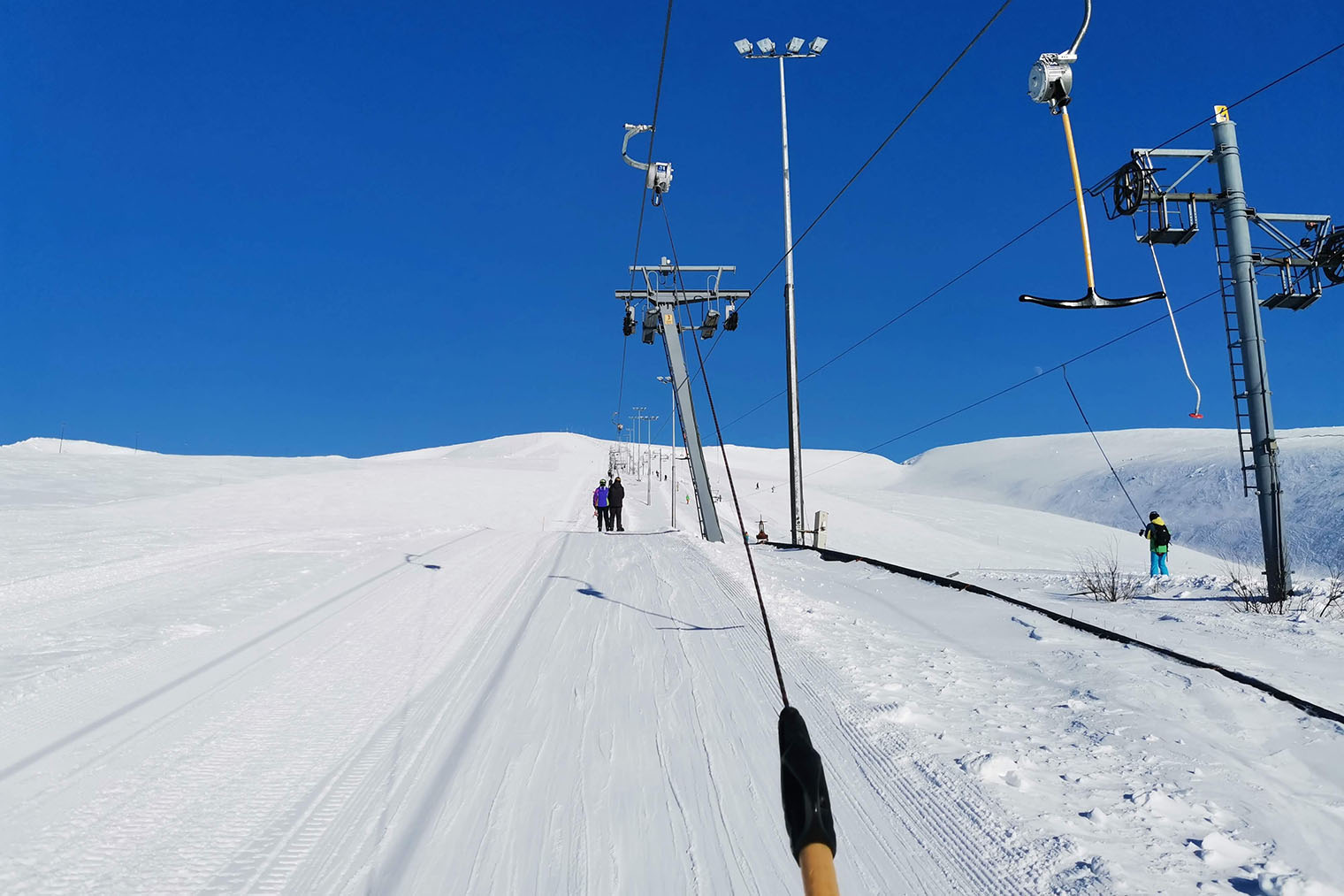 Большой Вудъявр. Подъем на бугеле