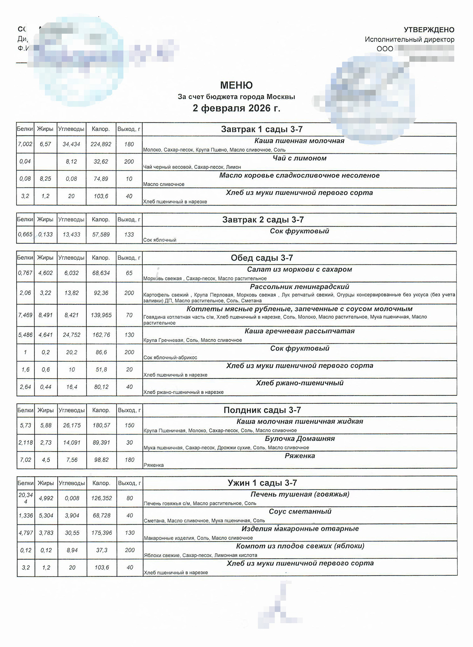 На сайте образовательного учреждения можно посмотреть меню для детских садов, яслей и школ. Оно стандартизировано для всех, поэтому чаще всего в государственных садах Москвы меню будет одинаковым или с минимальными расхождениями