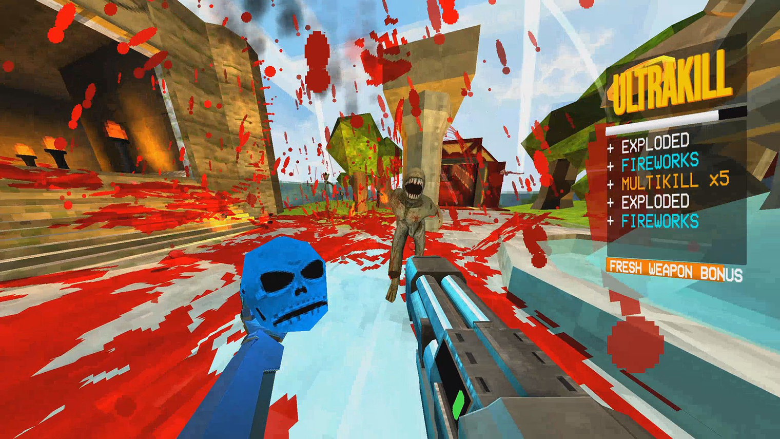 В кадре всегда много крови. Кадр: New Blood Interactive