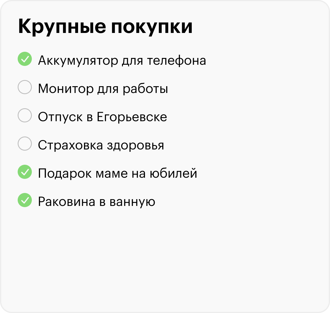 Списки дисциплинируют, с ними у нас меньше шансов купить что⁠-⁠то лишнее