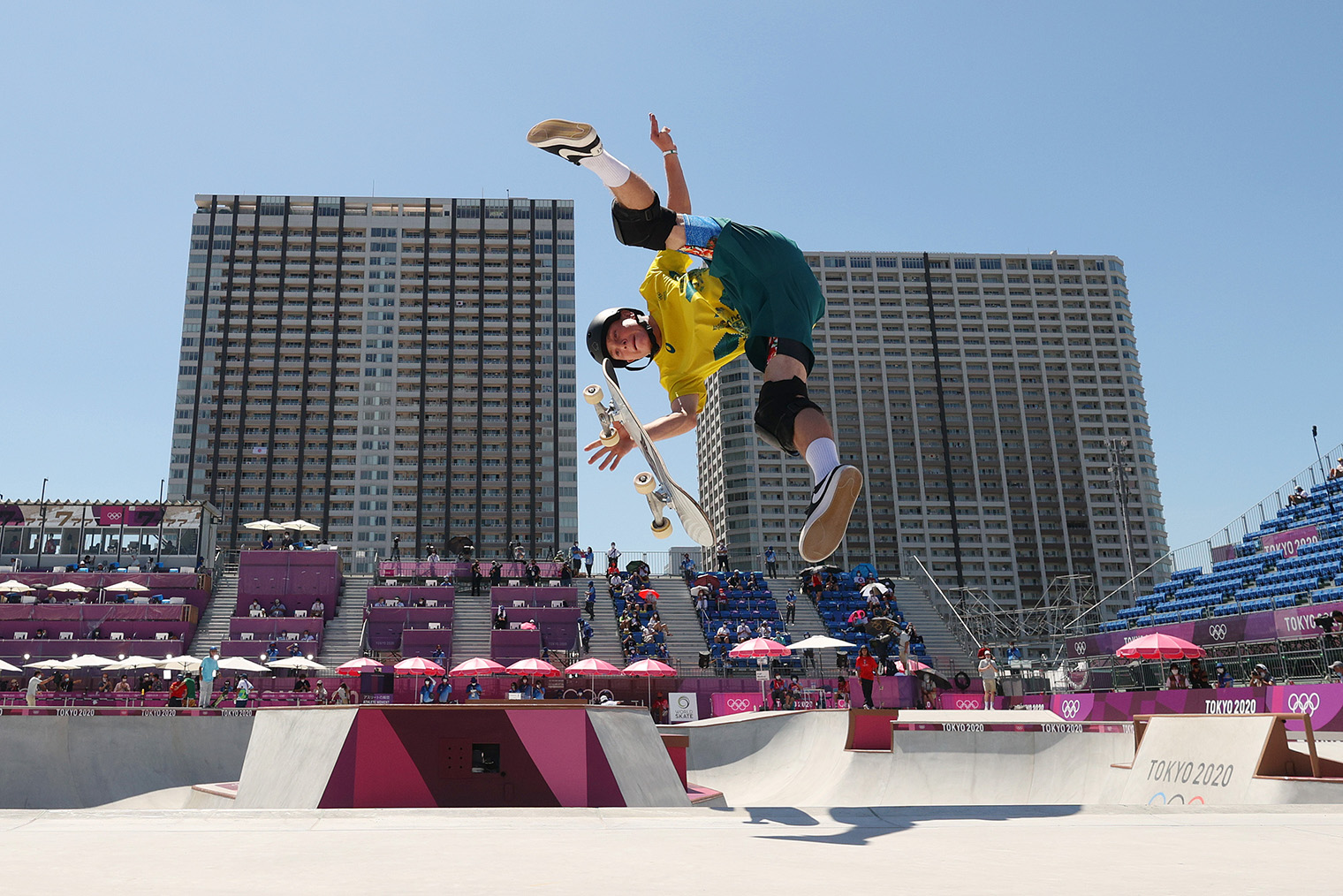Киран Вулли из сборной Австралии во время Олимпиады 2020 года в Токио. Фотография: Ezra Shaw / Getty Images