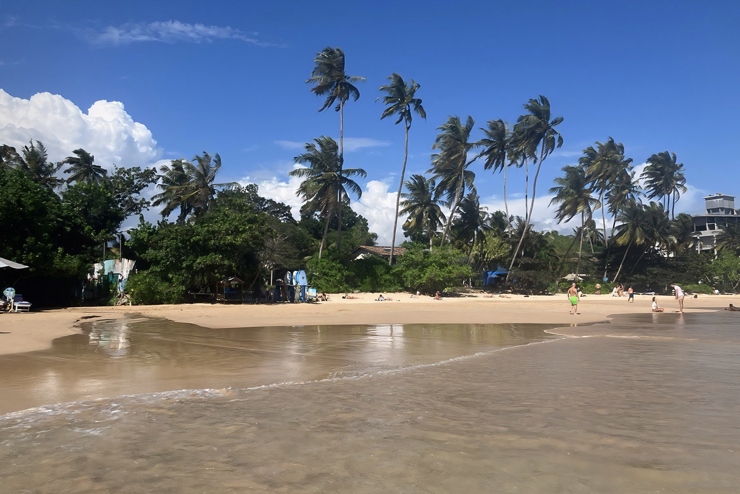 После возвращения в Хиккадуву мы решили перебраться в Мириссу. Пляж там мне понравился намного больше: широкий, просторный, без рифов, много заведений с большим количеством посадочных мест прямо у воды