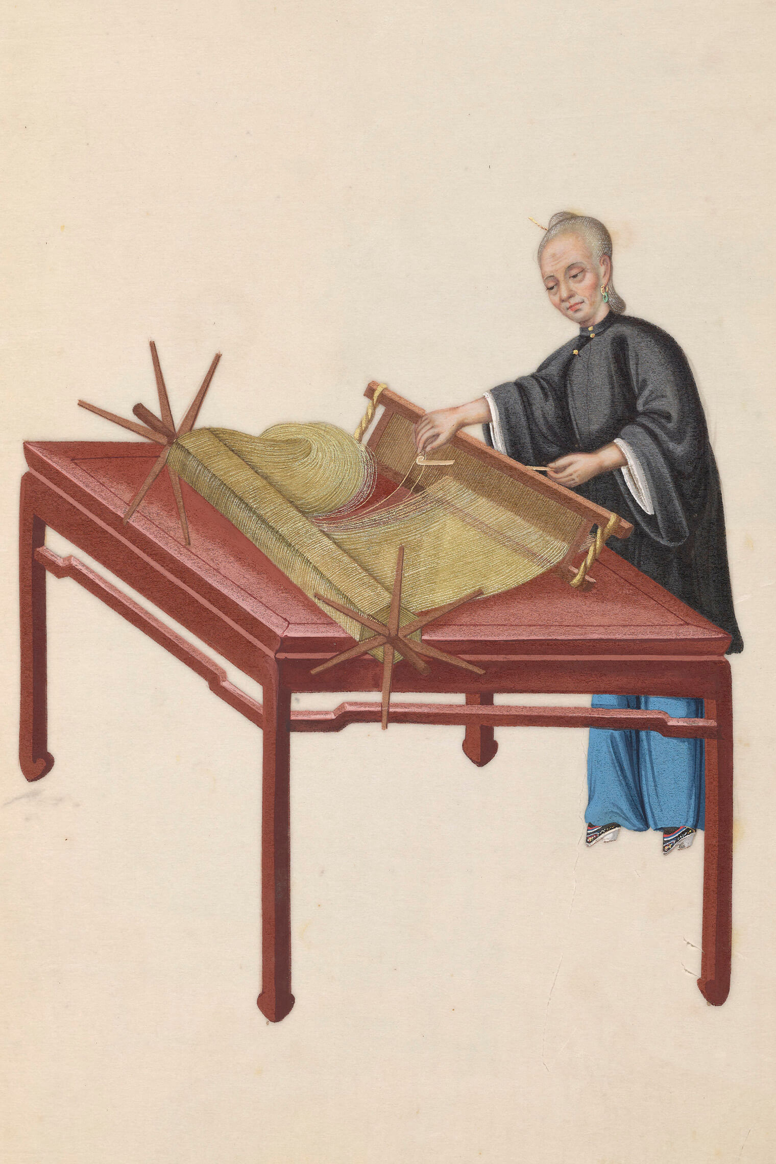Производство рами в Китае, 19 век. Иллюстрация: Courtesy of Science History Institute