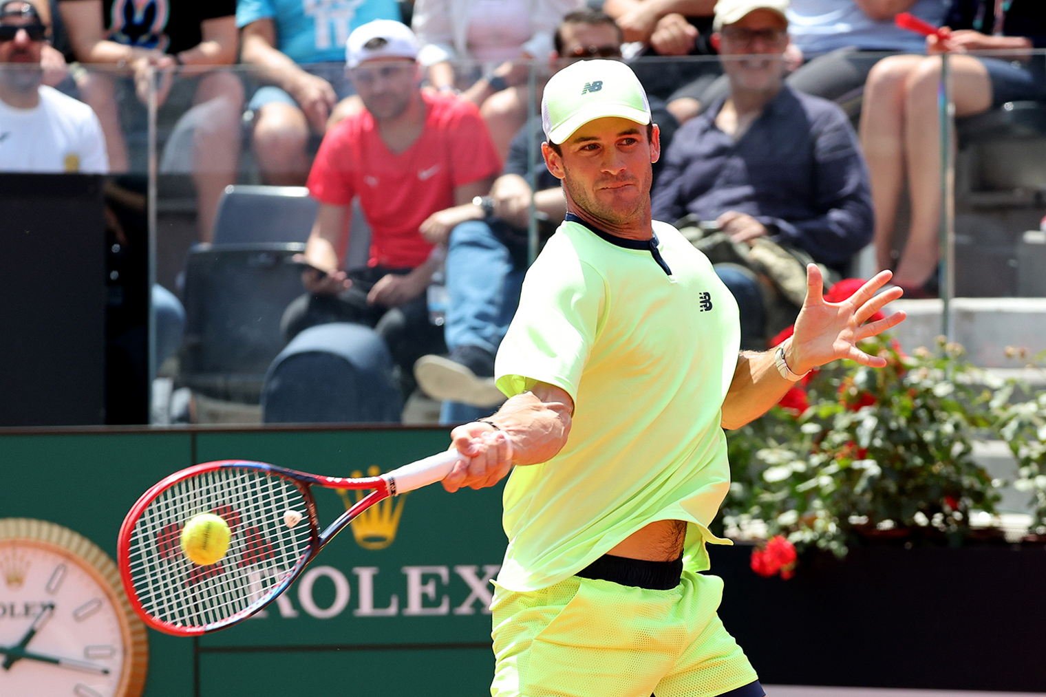 Томми Пол в экипировке New Balance на «Мастерсе» в Риме в 2024 году. Фотография: Sposito / Federazione Italiana Tennis e Padel / Internazionali BNL d’Italia
