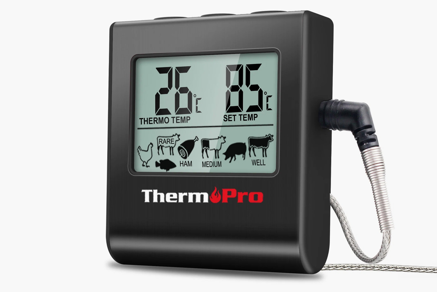 Отдельный термощуп ThermoPro TP-16 с предустановленной температурой для приготовления разных видов мяса стоит 1950 ₽