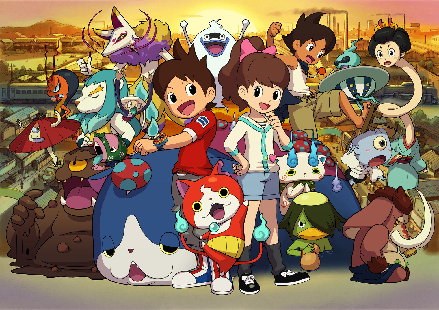 Yo-kai Watch 2 вышла сразу в двух версиях — Bony Spirits и Fleshy Souls — с эксклюзивными существами в каждой. А затем обзавелась расширенным изданием под названием Psychic Specters. © Nintendo
