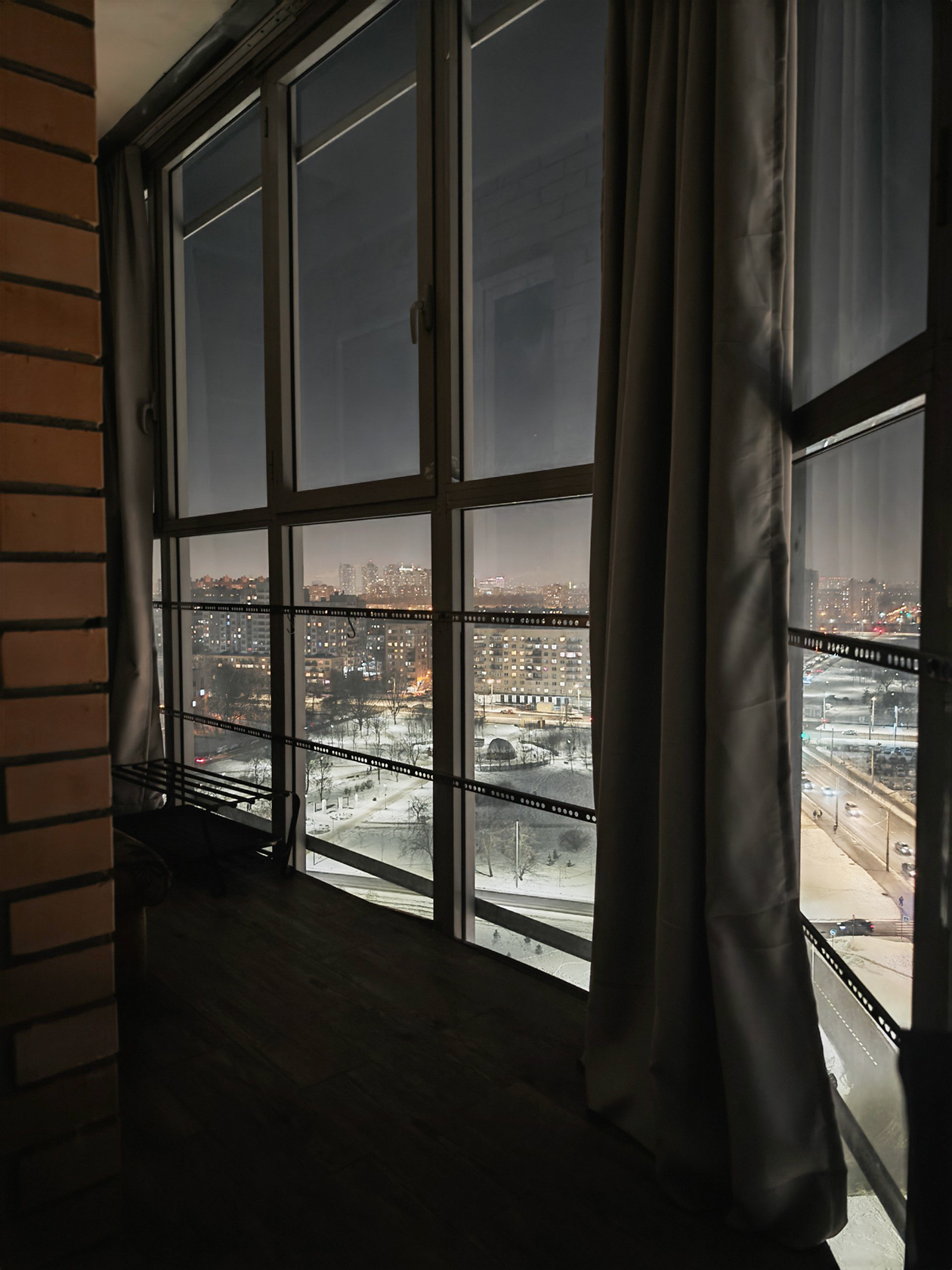 Вид с лоджии вечером