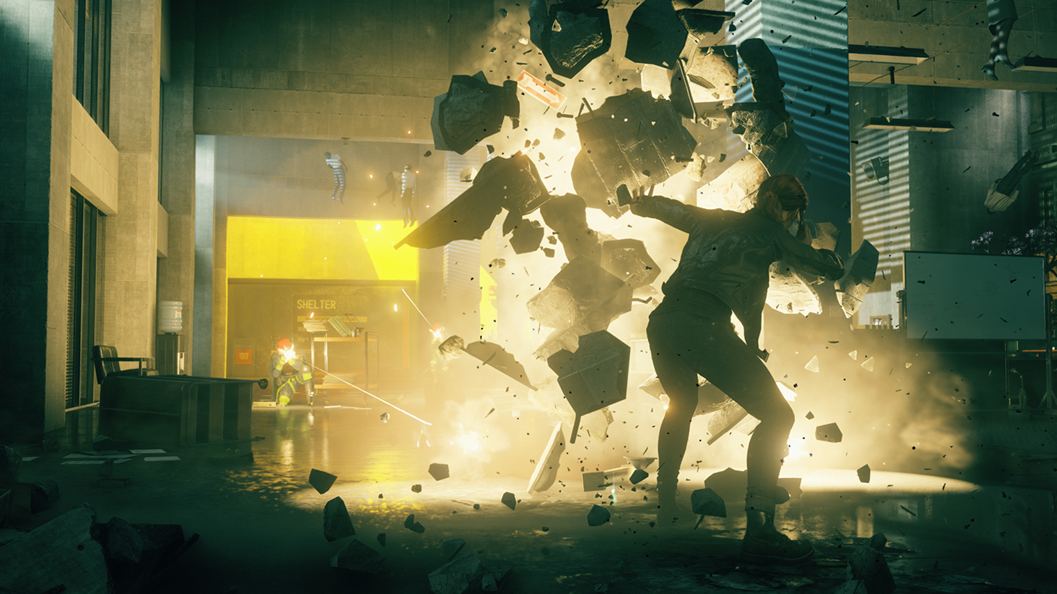 В Control используется движок Northlight от Remedy. Он отлично справляется с симуляцией разрушаемости и отрисовкой сотен предметов, каждый из которых можно запустить во врага. © 505 Games