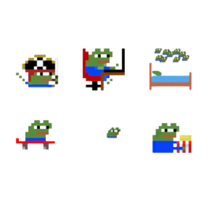 Пиксельные лягушата Пепе