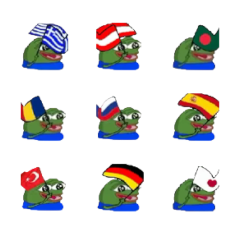 Лягушата Пепе с флагами