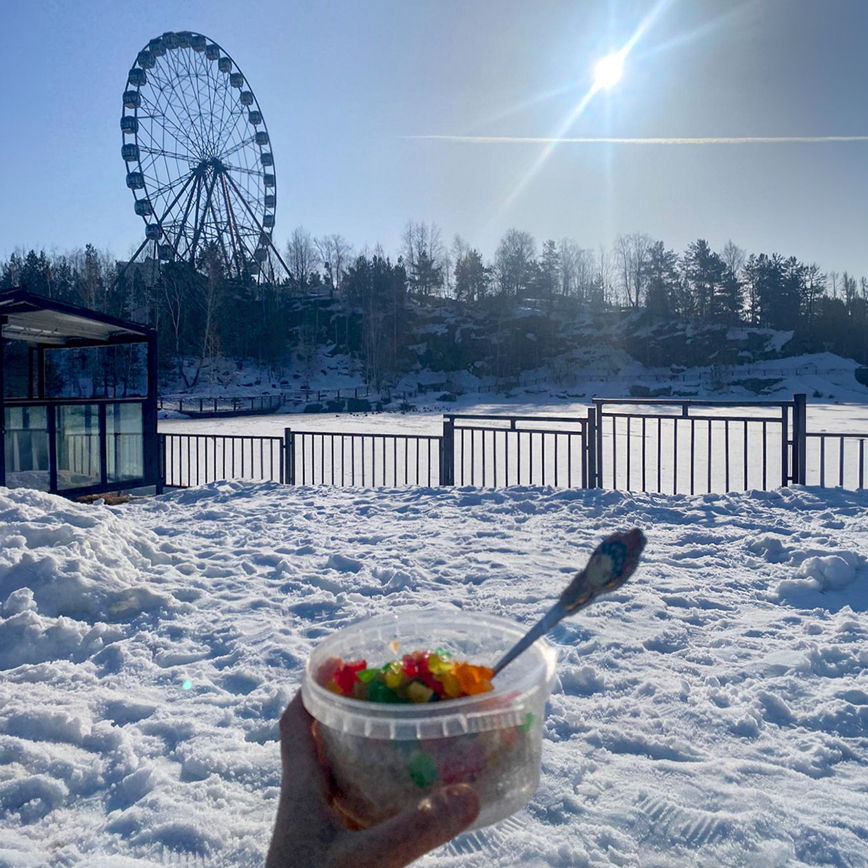 Завтракаю с видом на парк