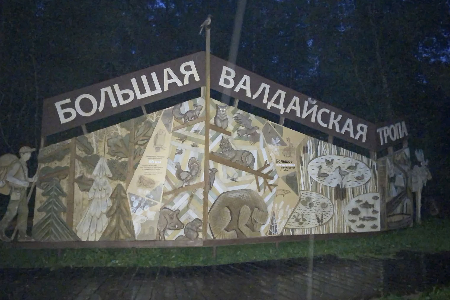 Арт-объект ночью