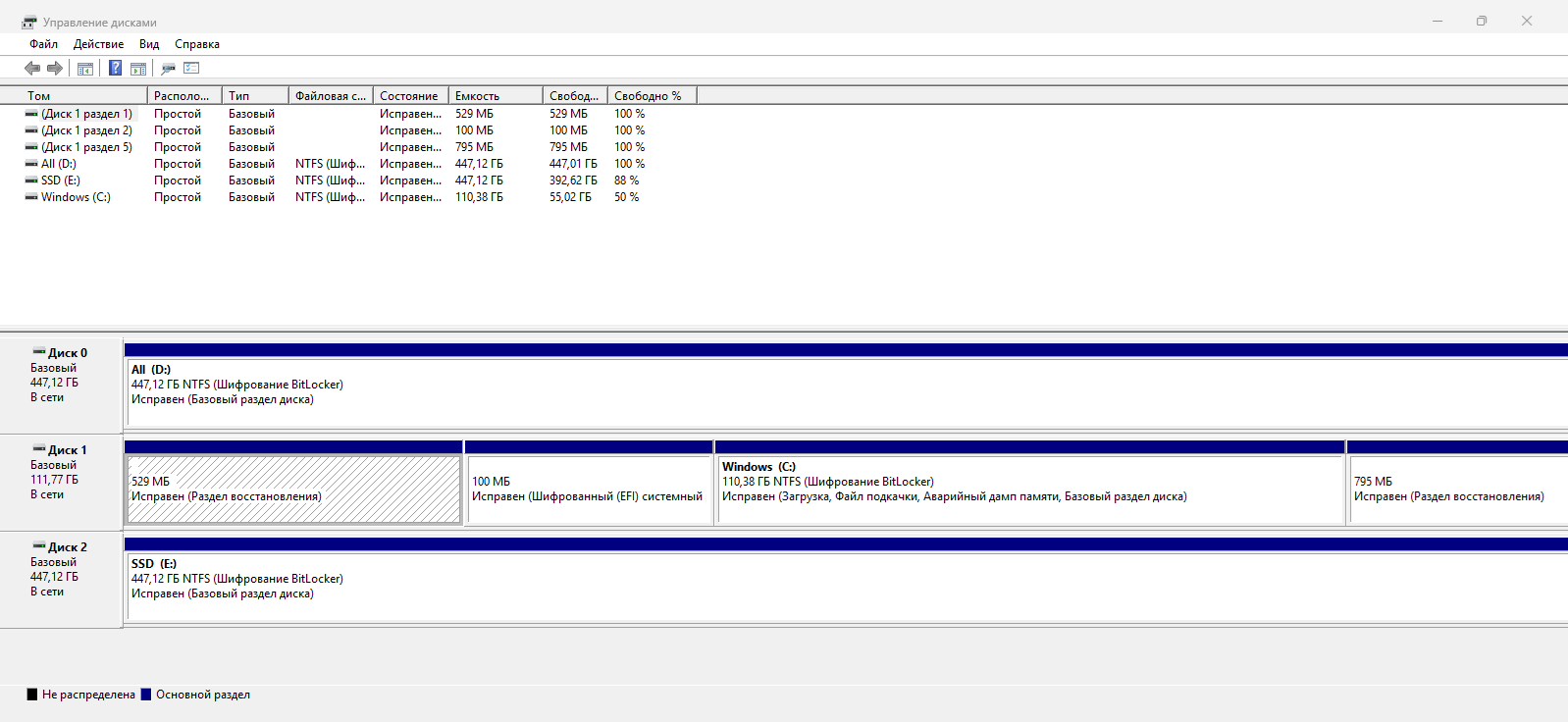 Как и некоторые другие системные программы, «Управление дисками» выглядит устаревшей