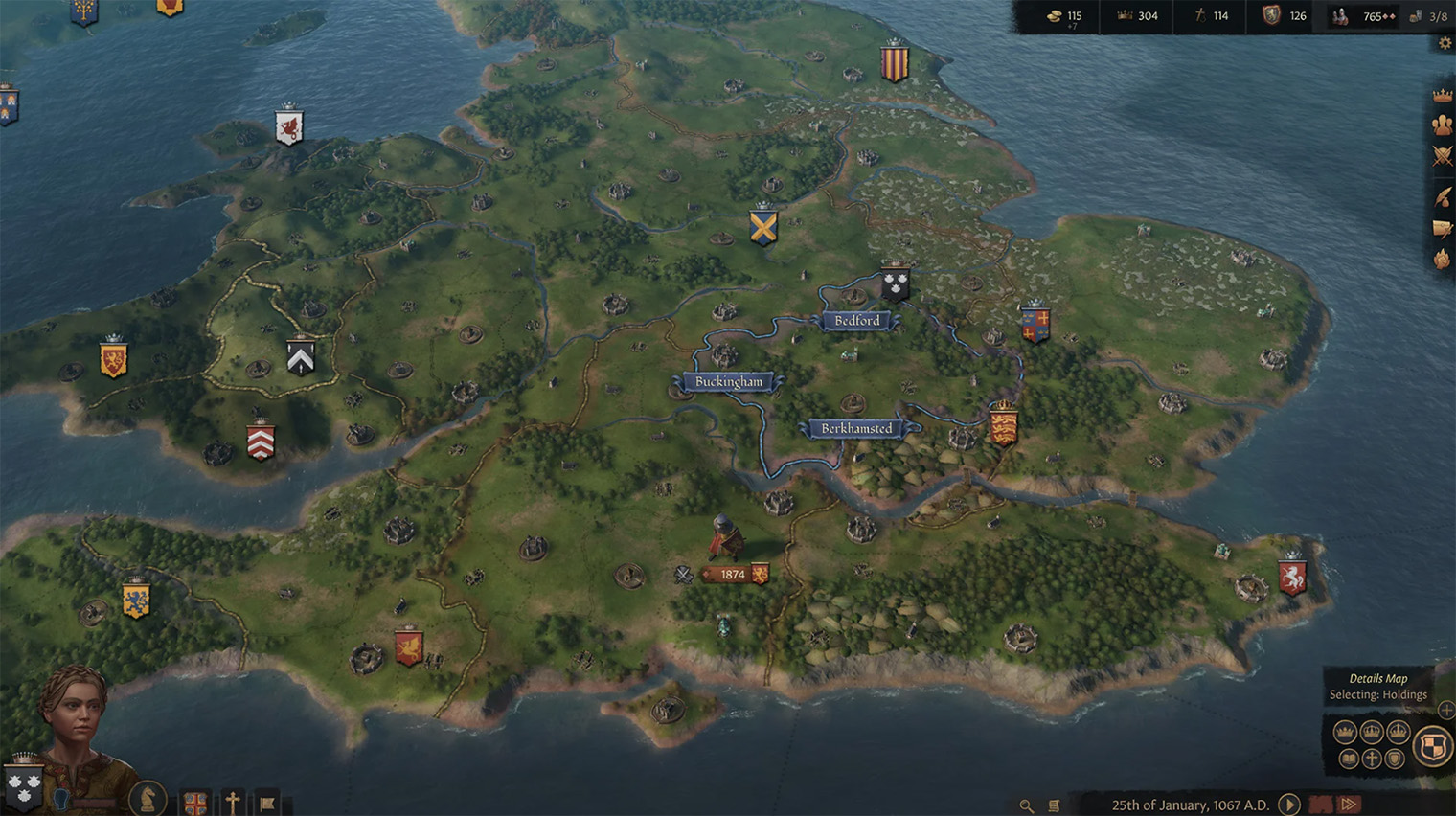 В Crusader Kings 3 вы вольны делать почти все что угодно — например, превратить Англию в мусульманскую страну. Кадр: Paradox Interactive
