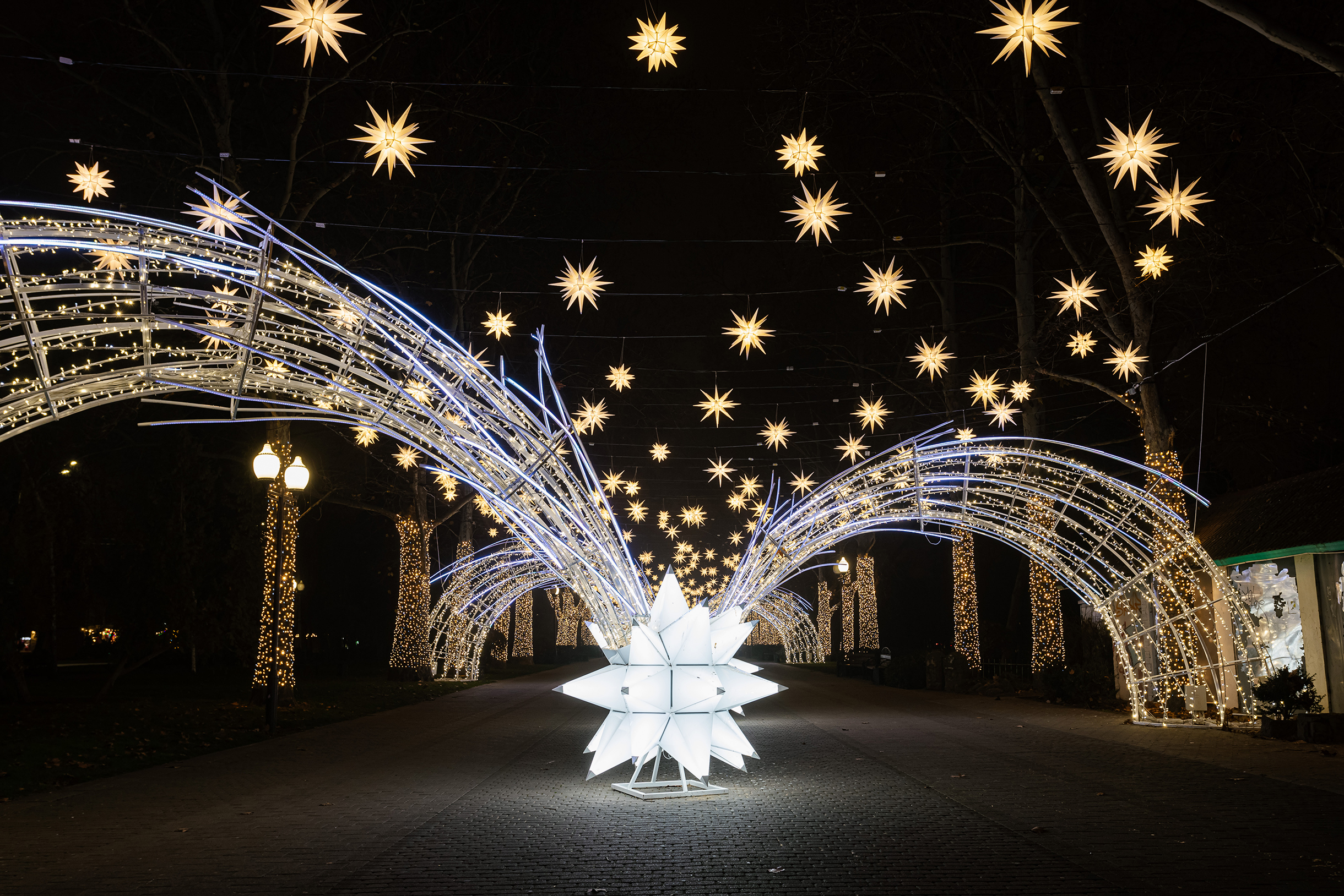 Рядом с арками — композиция со звездами