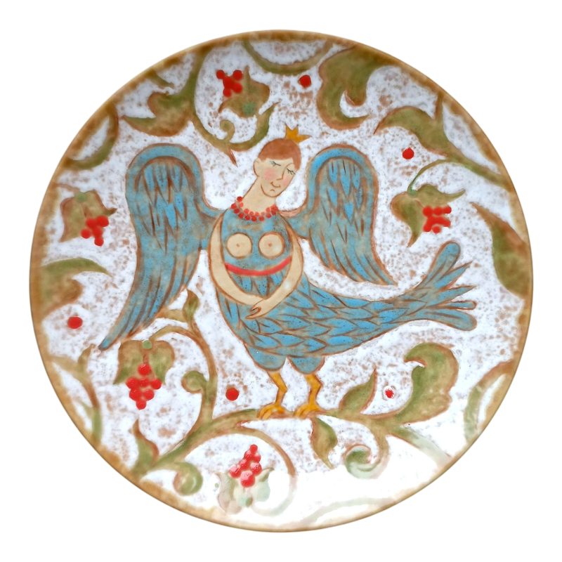 Тарелка с птичкой