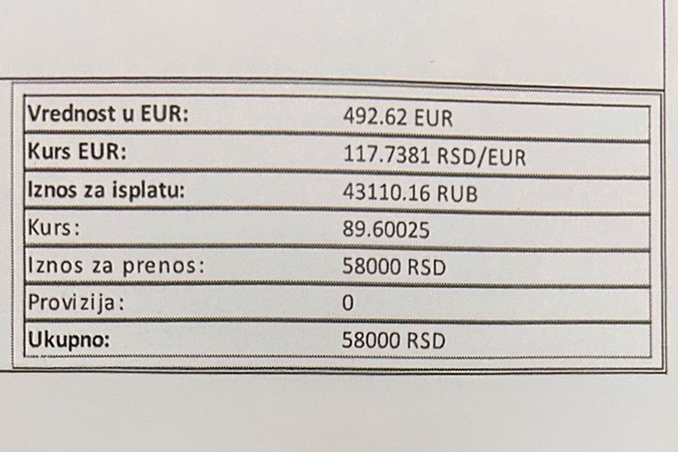 Перевожу евро на счет в России