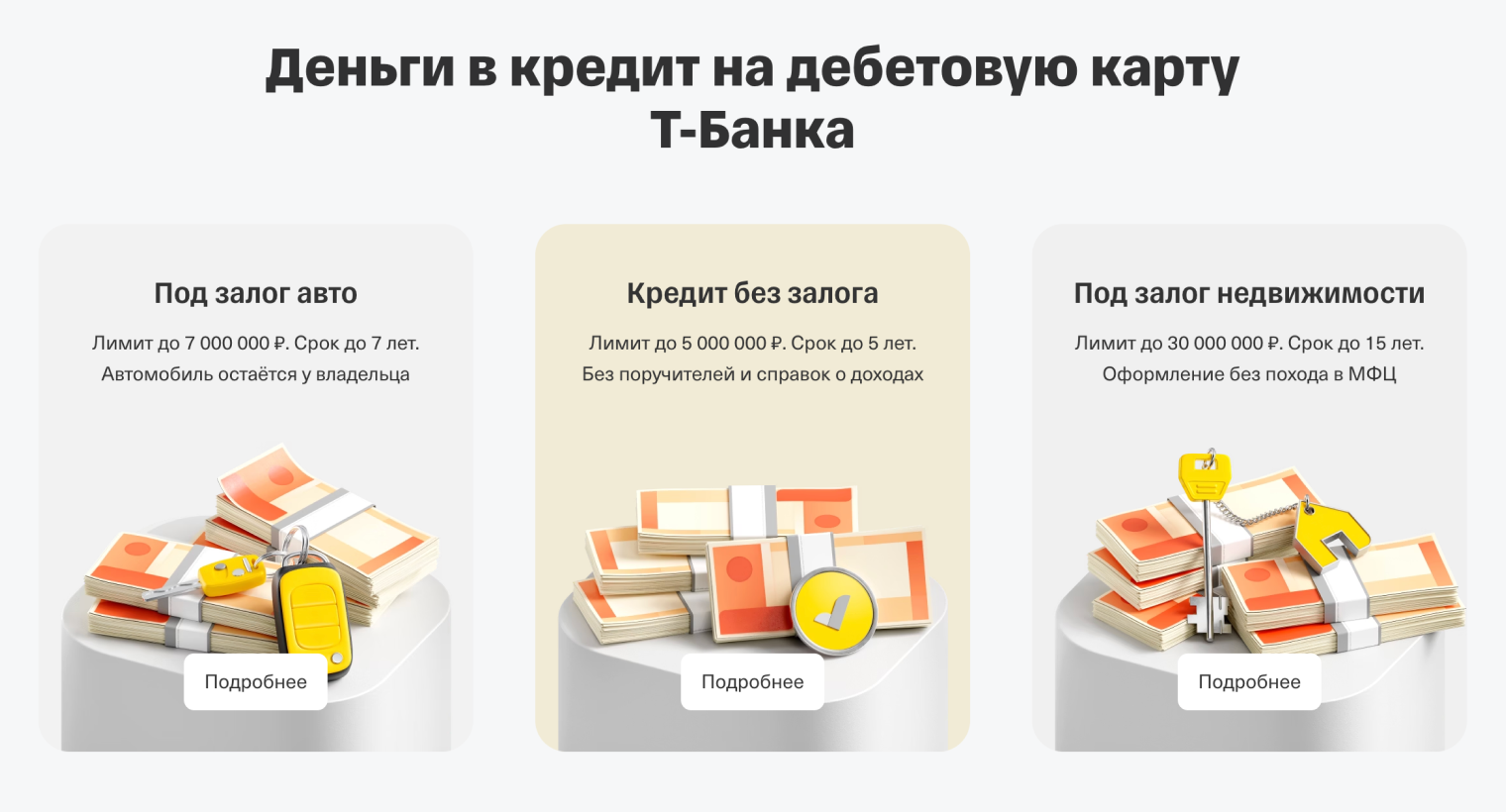 Информация о сроке и сумме может быть на баннерах