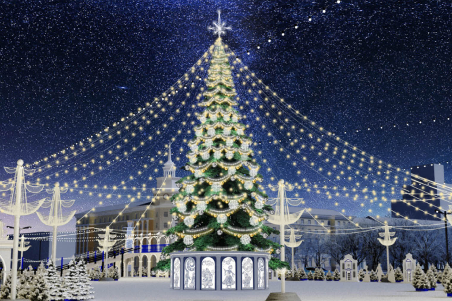 Вместо императорского вензеля, который украшал верхушку елки в прошлом году, повесят звезду. Источник: zakupki.gov.ru