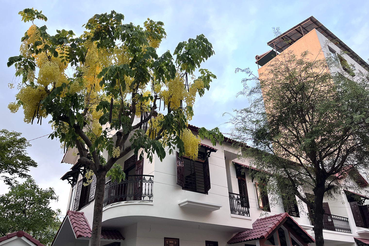 Тоже Дананг. Некоторые дома совсем не похожи на типичные вьетнамские — большие и просторные постройки