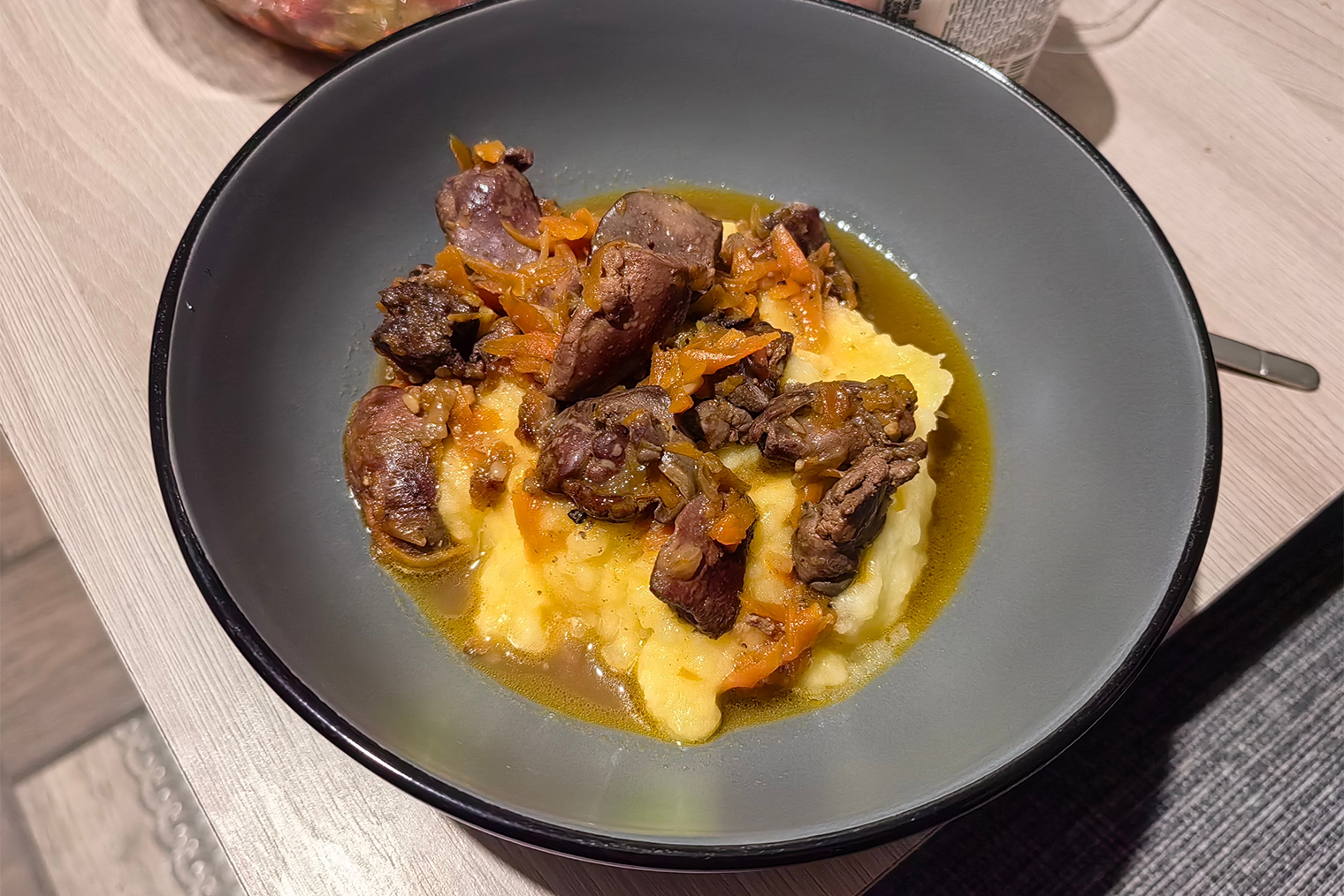 Ужинаем куриной печенью с пюре