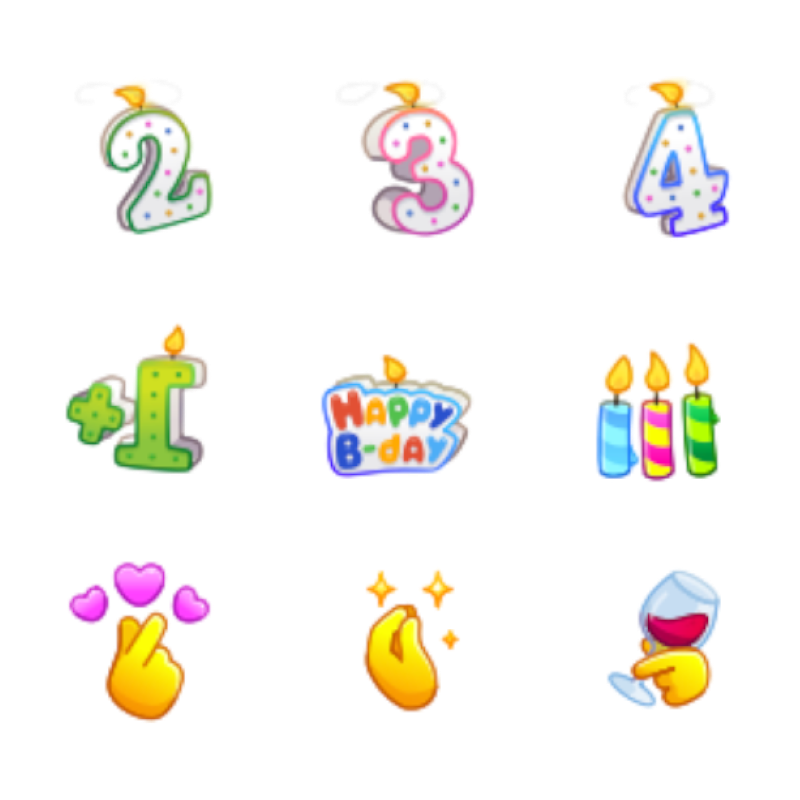 Анимированные эмодзи ко дню рождения