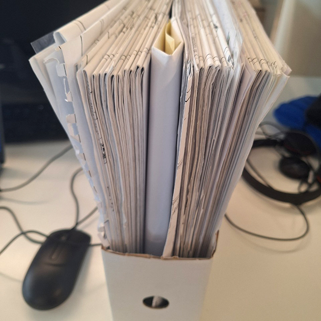 Такую папку с бумагами мне принесли