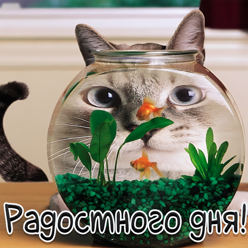 Кот за аквариумом
