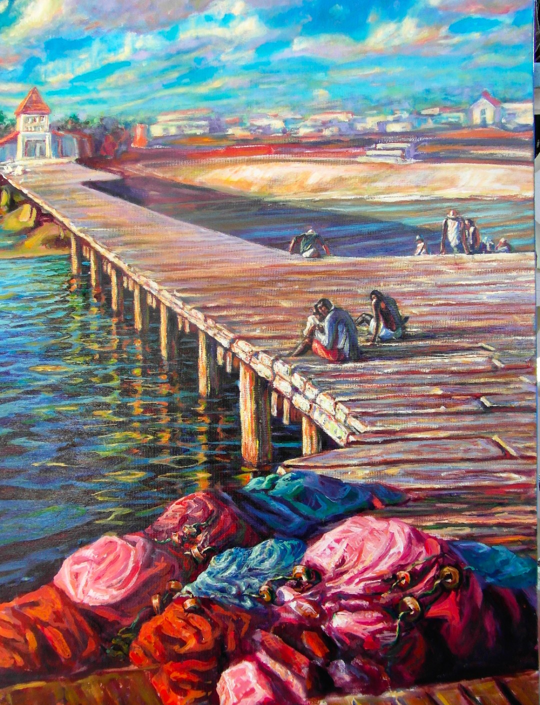 Стилизация моей фотографии причала на основе Саль (острова Кабо Верде)