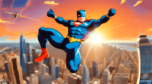 Генерация с супергероем — получилась смесь Супермена и Бэтмена