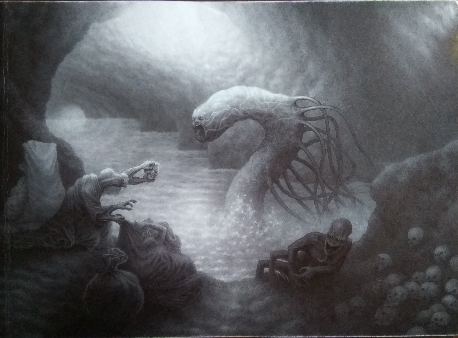 «Жертвоприношение», черная шариковая ручка, бумага А3, 2017 год