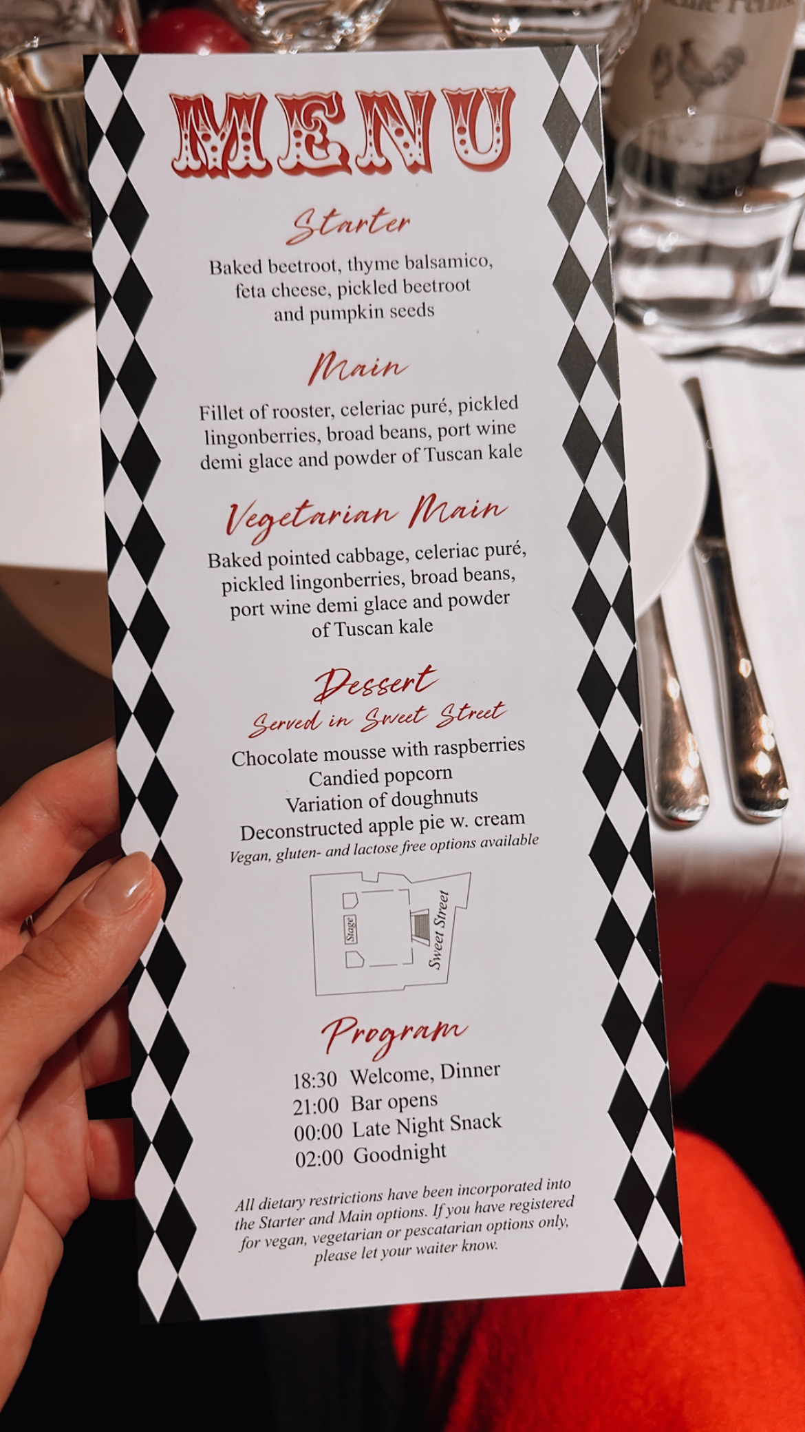 Меню на празднике