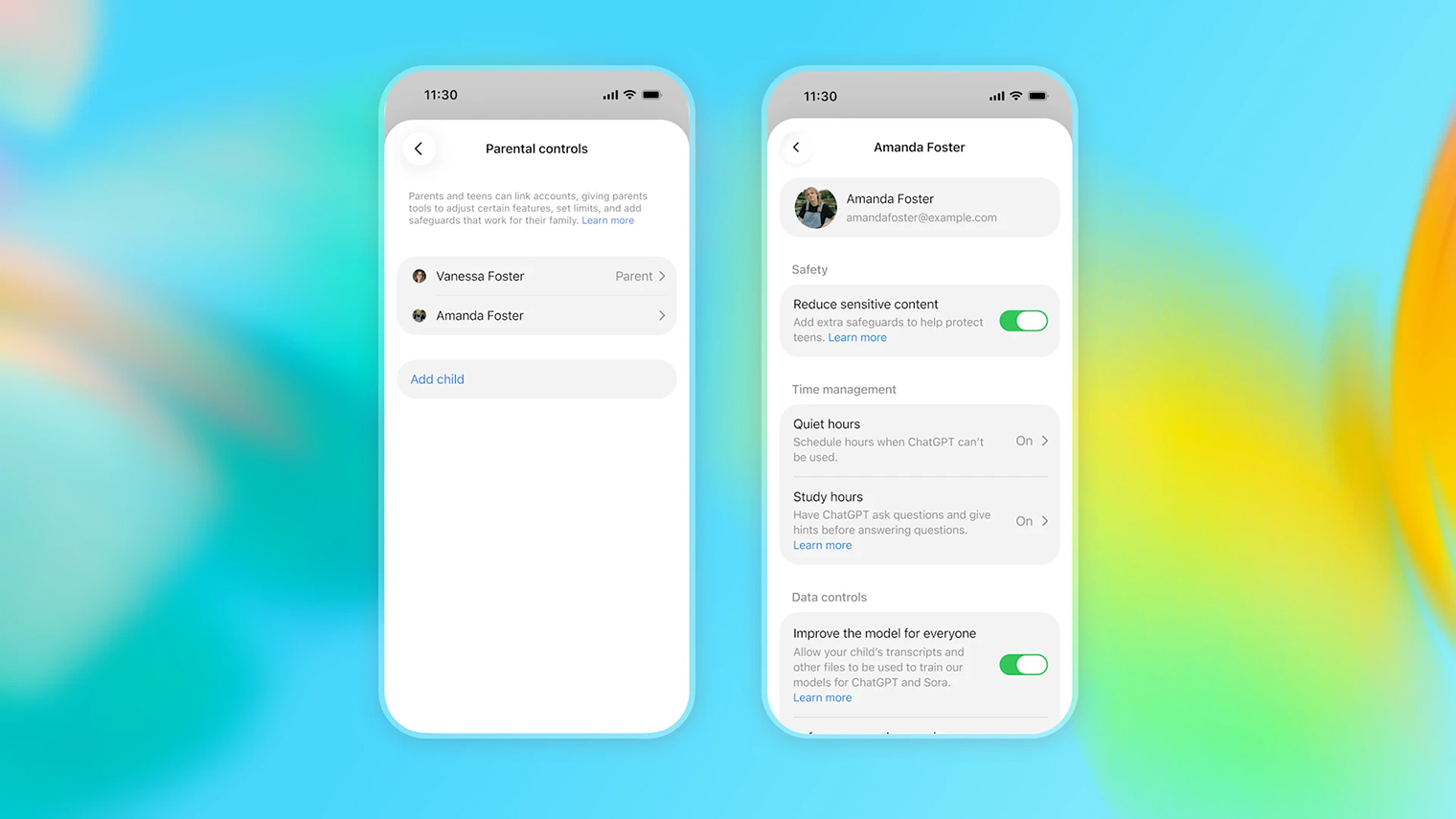 Настройка родительского контроля в ChatGPT. © OpenAI