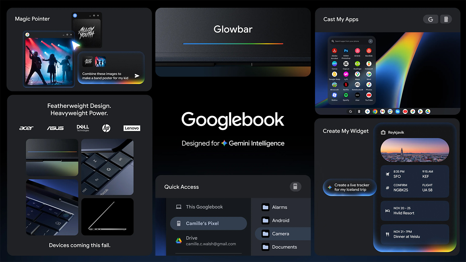 Все детали Googlebook уместились в один слайд. © The Verge