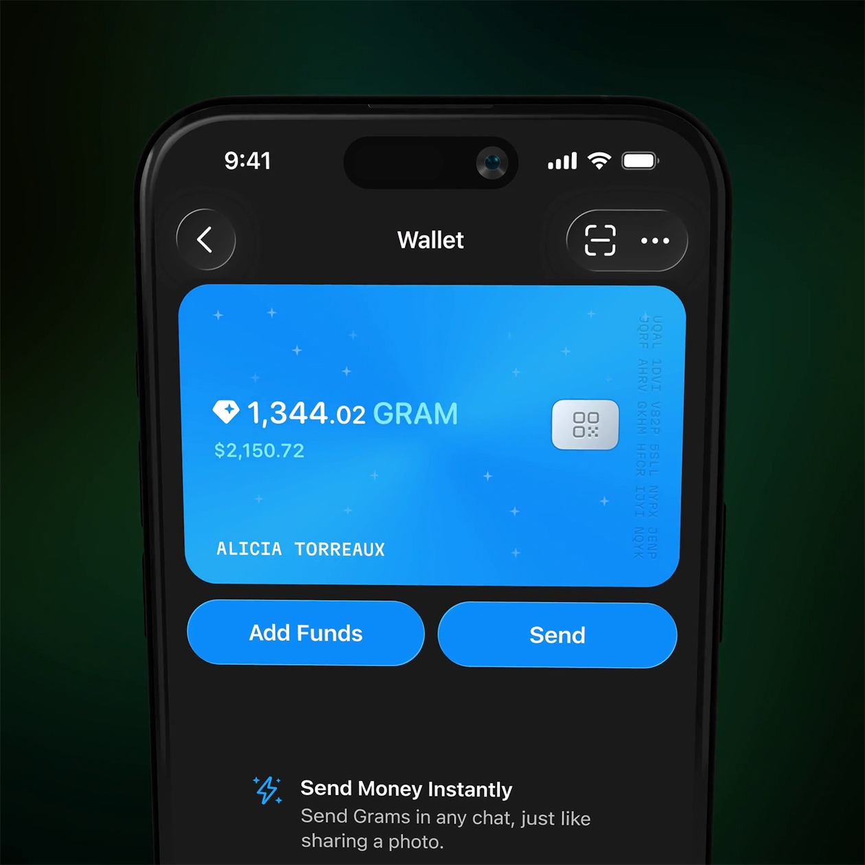 Дизайн баланса Gram Wallet. © Pavel Durov / Telegram