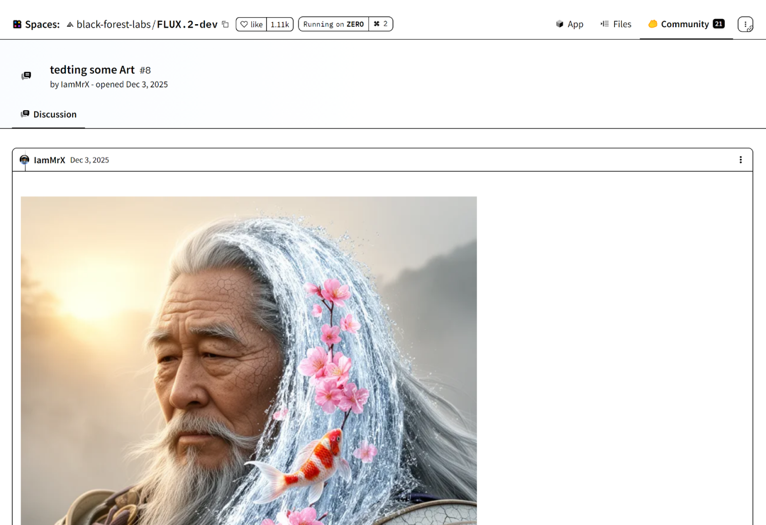 В Community пользователи часто делятся результатами работы приложения. © Hugging Face
