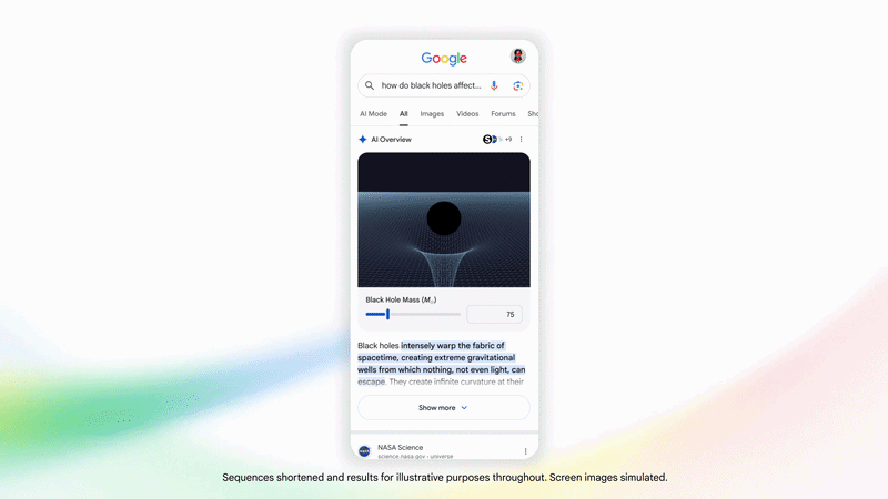 Пример работы генеративного интерфейса внутри «Поиска». © Google