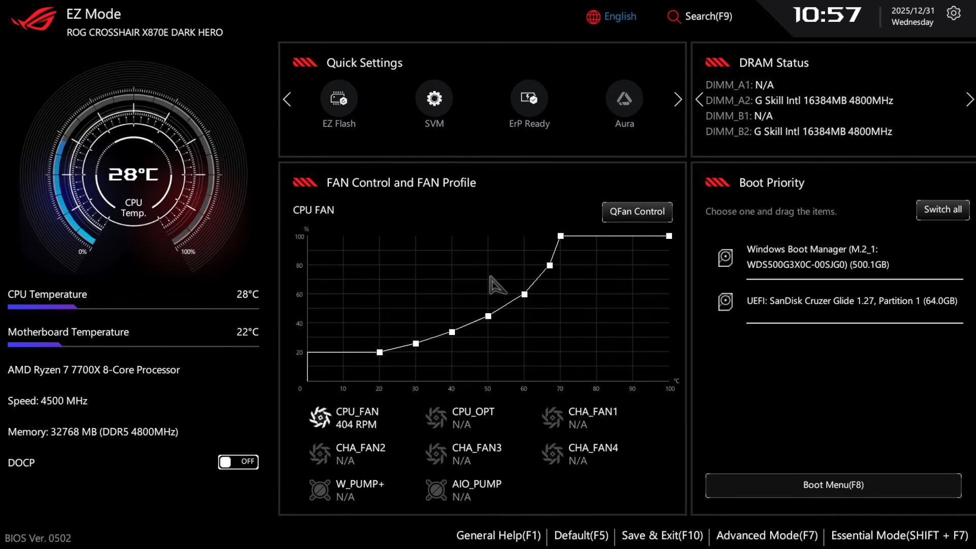 Так выглядит UEFI/BIOS в современном компьютере — в нем даже есть поддержка мыши. Информация об установленном процессоре указана в левой колонке. © Asus